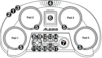 ALESIS CompactKit-4 Tabletop Electric-FIG2