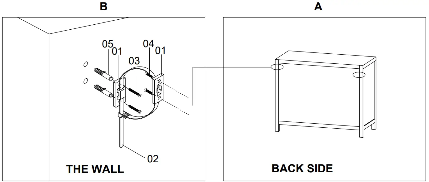 Essentials 8089SGRYOAKCN Cane Series Freestanding Wood 2 Drawers Cabinet fig