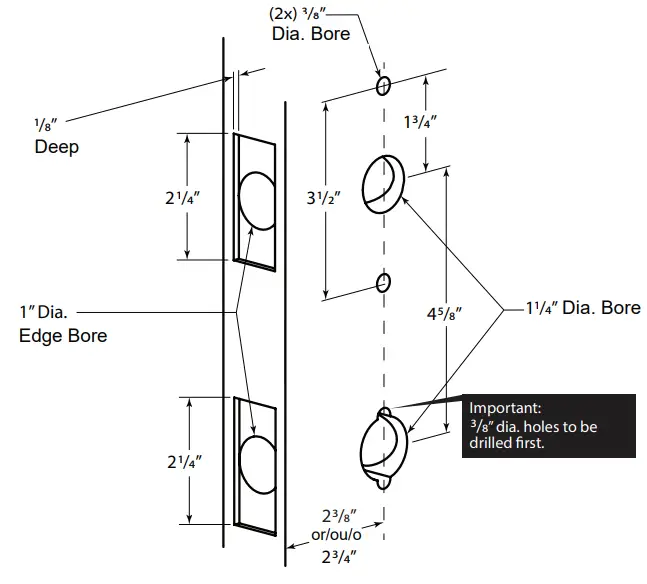 EMTEK STRETTO 1.5x5 Privacy Stuttgart Door Leverset