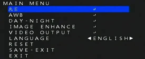 FIG 8 Camera’s menu