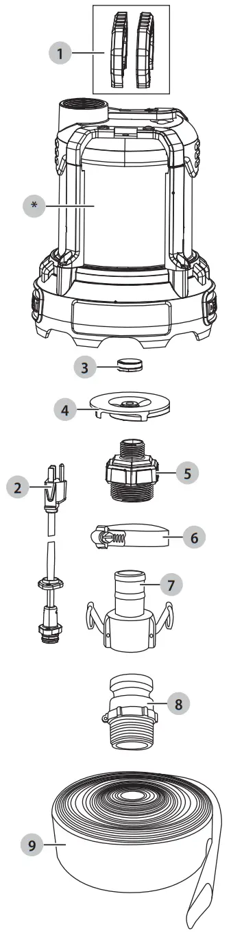 DEWALT DXWP Series Aluminum Submersible Utility Pump - Replacement Parts