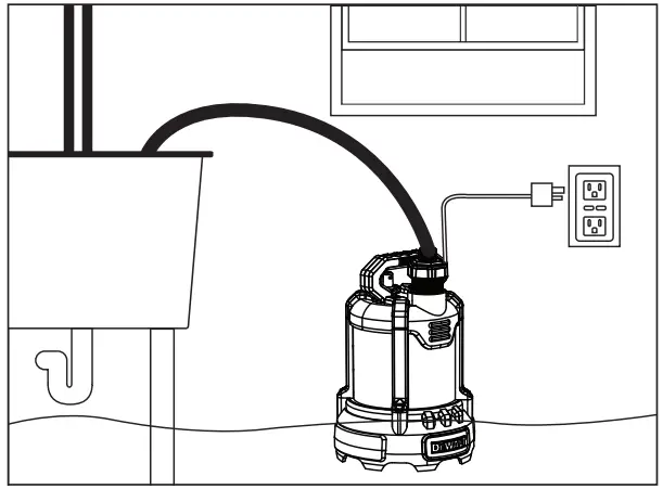 DEWALT DXWP Series Aluminum Submersible Utility Pump - Shown using