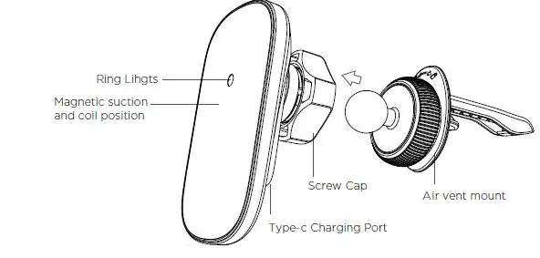 Shenzhen Caibo Technology MG6 Magnetic Wireless Car Charger Holder-1
