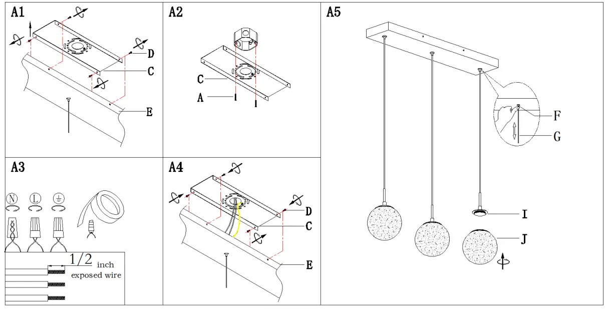 ZEVNI A04413 3 Light Gold Modern Contemporary Chandelier-fig3