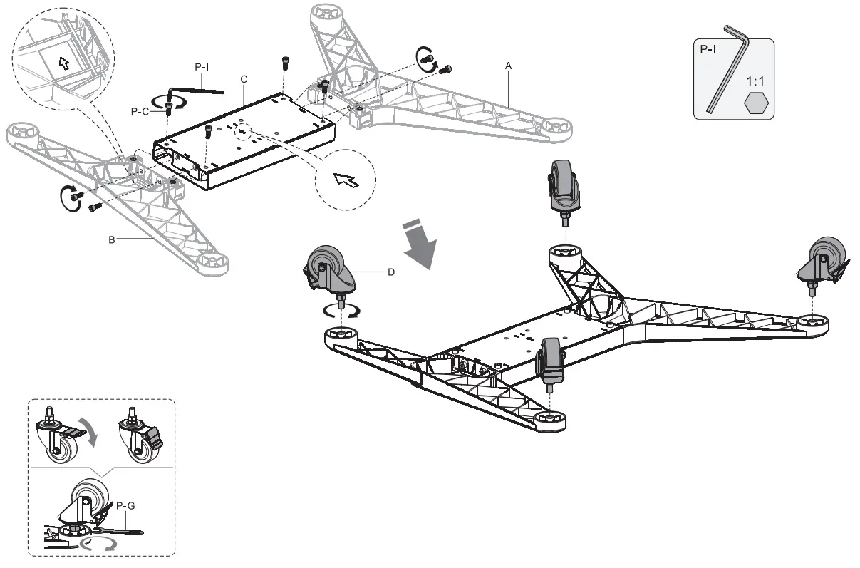 HAGOR 8207 BrackIT Stand Single - Assemble the base