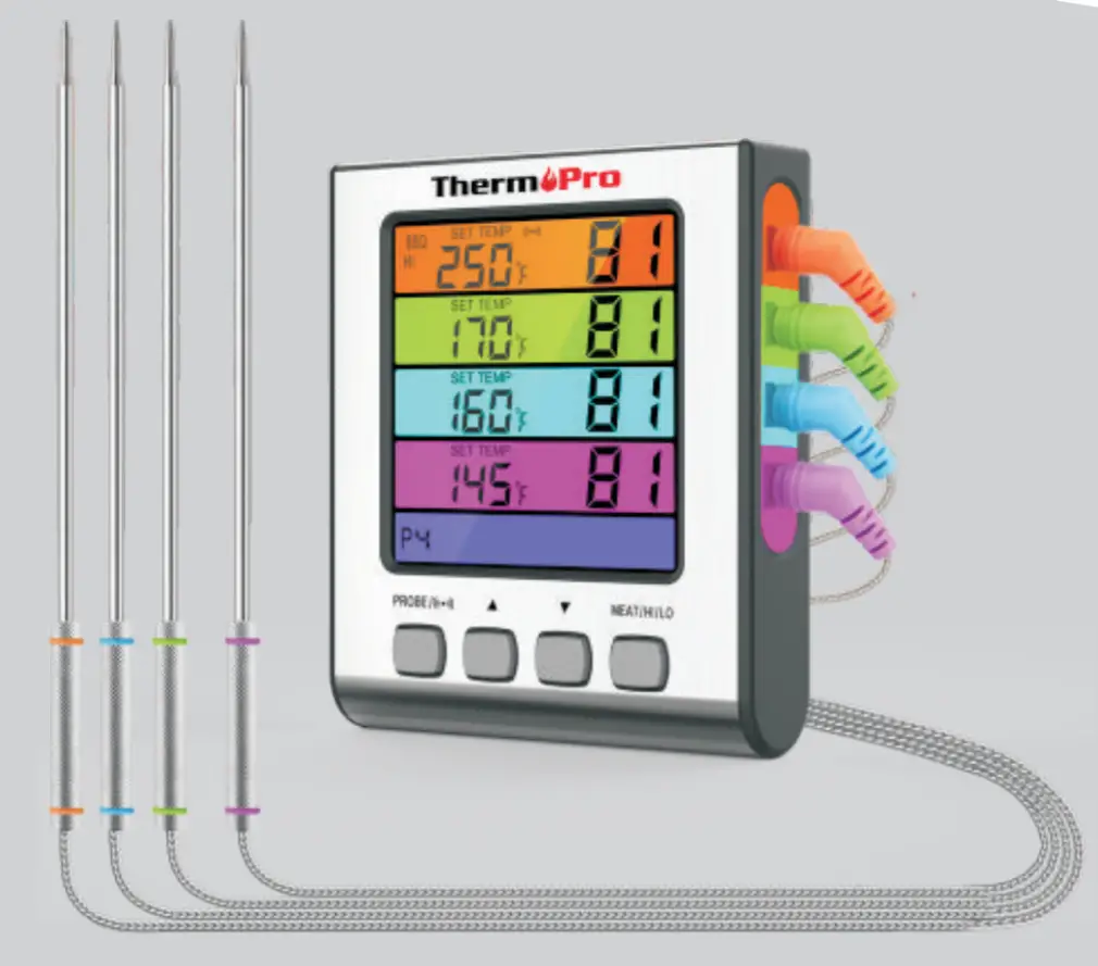 Thermopro Tp-17h Cook Like A Pro Every Time Digital Food Thermometer With Temperature Probes User Manual