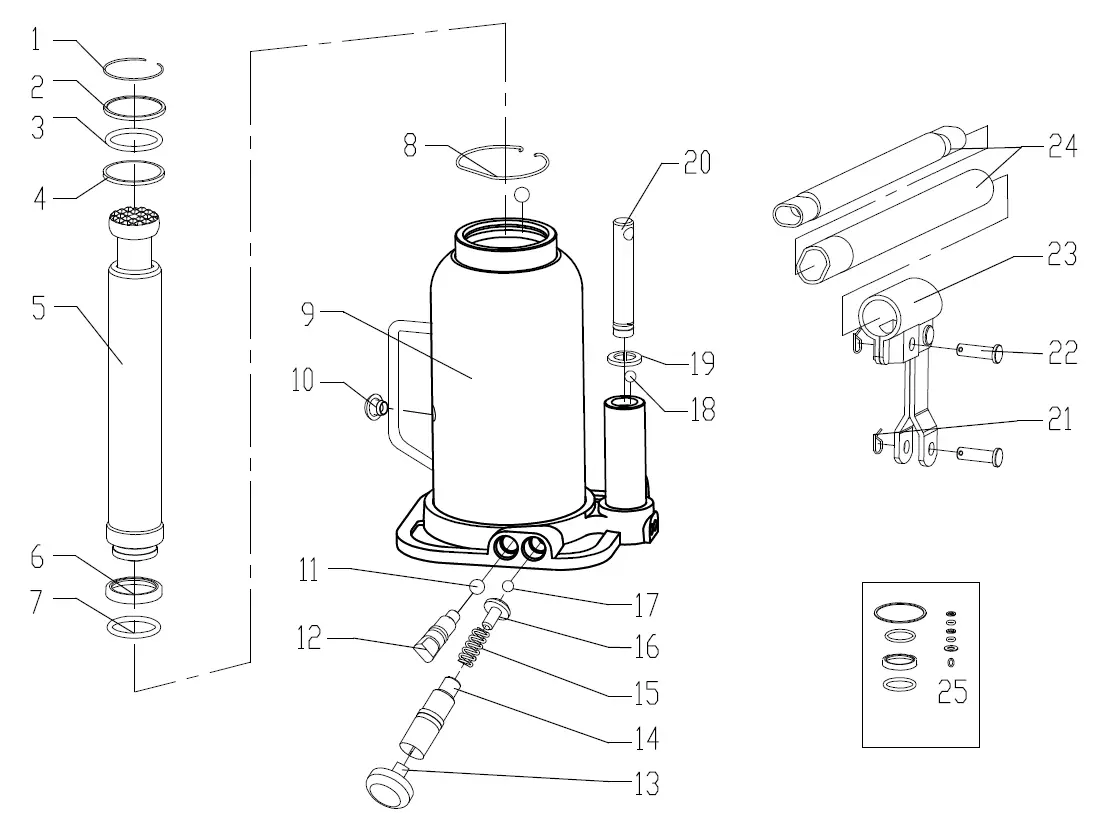 PITTSBURGH 56734 Heavy Duty Bottle Jack 7