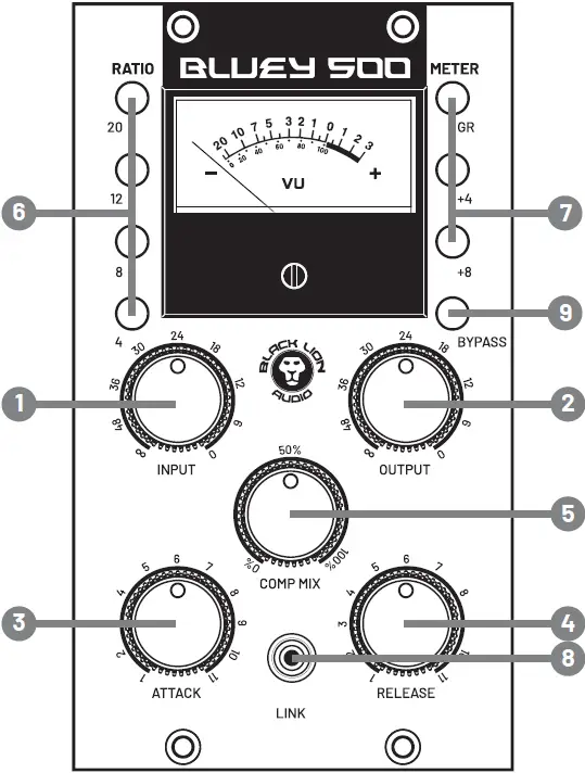 BLACK LION AUDIO Bluey 500 500-Series Modified Blue Stripe FET Limiter Compressor 02