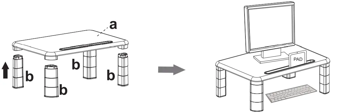 HUANUO-‎HNLL1-3-Height-Adjustable-Monitor-Stand-fig-3