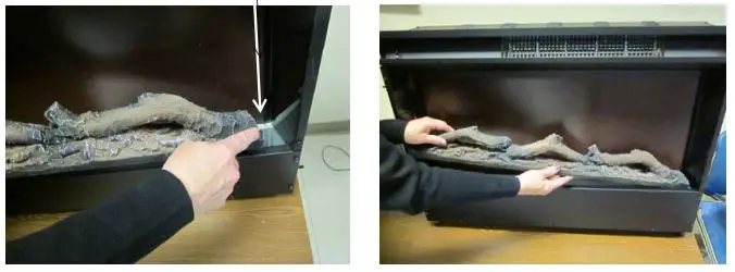 Travis 564 Electric Fireplace-Insert - carefully remove the tabs