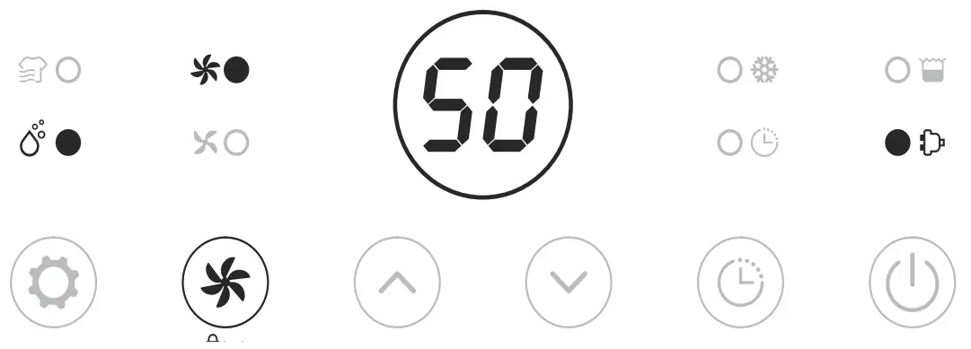 eeese 2505 Dehumidifier Valdemar - Fan Speed button