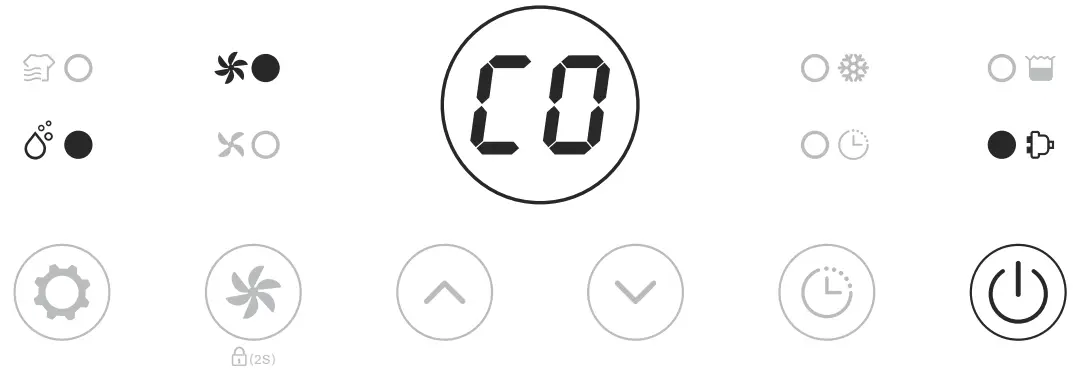 eeese 2505 Dehumidifier Valdemar - Power button 1