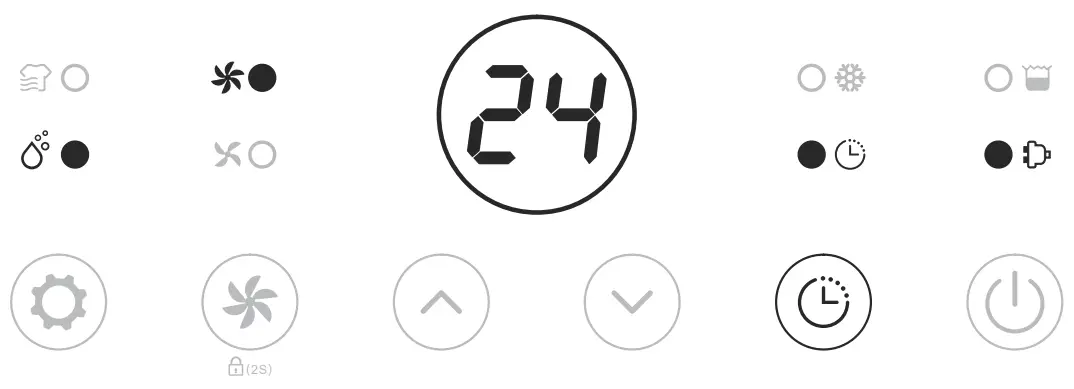 eeese 2505 Dehumidifier Valdemar - Timer button 1