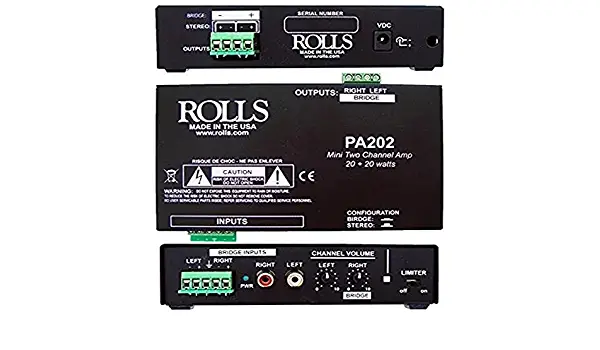 Rolls Pa202 Mini 20 + 20 Watt Power Amplifier User Guide Rolls Pa202 Mini 20 + 20 Watt Power Amplifier User Guide