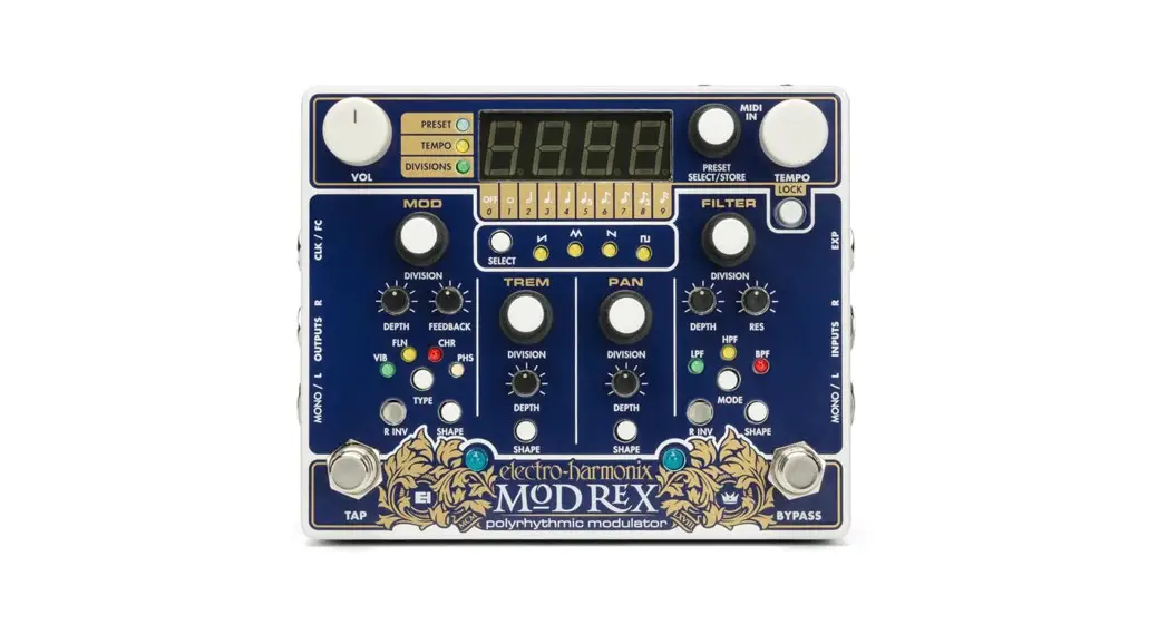 Electro-harmonix Mod Rex Polyrhythmic Modulator Pedal User Manual