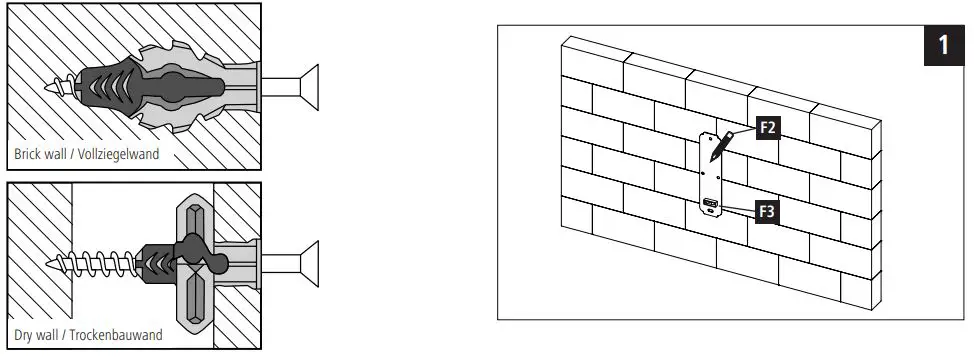 hama 00118056 TV Wall Bracket Instruction Manual - Brick Dry wall
