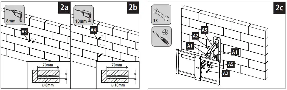 hama 00118056 TV Wall Bracket Instruction Manual - Installation