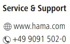 hama 00118056 TV Wall Bracket Instruction Manual - Service & Support