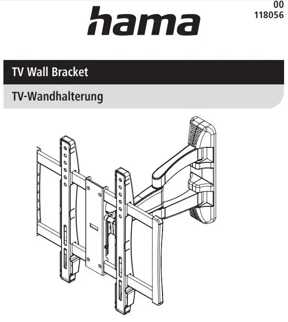hama 00118056 TV Wall Bracket Instruction Manual