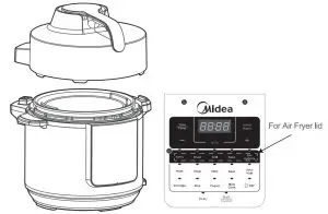 Midea MF-CN65A2 Two-In-One 5.7L Pressure Cooker and Air Fryer - Air Fryer Lid 1