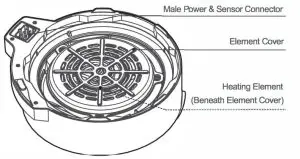 Midea MF-CN65A2 Two-In-One 5.7L Pressure Cooker and Air Fryer - Bottom Air Fryer Lid