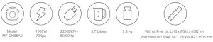 Midea MF-CN65A2 Two-In-One 5.7L Pressure Cooker and Air Fryer - INJURY