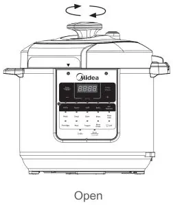 Midea MF-CN65A2 Two-In-One 5.7L Pressure Cooker and Air Fryer - Turn Lid