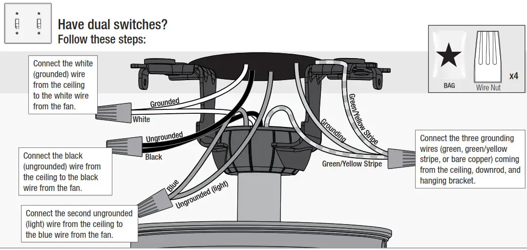 Hunter 51139 Lilliput 44 Inch Matte Black LED Indoor Ceiling Fan with Light - Wiring the Fan 0