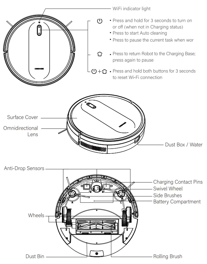 DEENKEE D30 Robotic Vacuum Cleaner - ROBOT