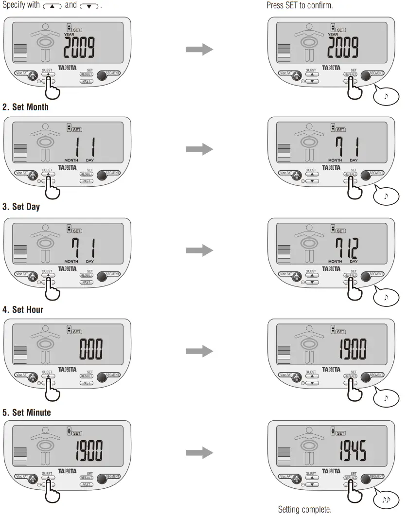 TANITA InnerScanV BC 601 Segmental Body Composition Monitor - SETTING (