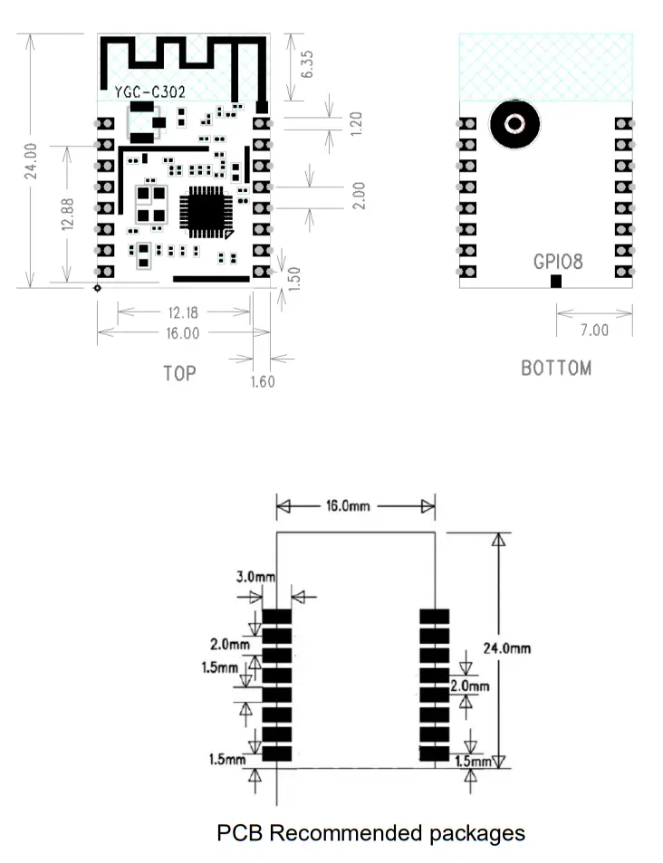 Hangzhou Yaguan Technology YGCC302 Module - Package