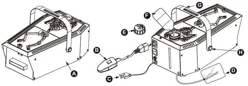 HOME ACCENTS Holiday FM400-NSH 400W Skeleton Coffin Low-Lying Fog Machine 1