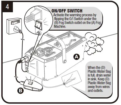 HOME ACCENTS Holiday FM400-NSH 400W Skeleton Coffin Low-Lying Fog Machine 5