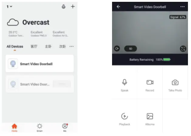 Simpled WF-SP WiFi Camera Doorbell User Manual - Live view