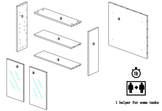 HARPER BeBa 25987 Mirrored Bathroom Cabinet - package carton 2