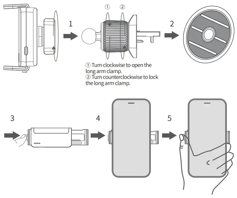 ACEFAST D9 In-Car Air Vent Electric Holder - clamp