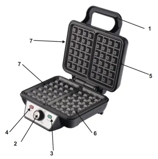 camry CR 3046 1600W Waffle Maker - fig