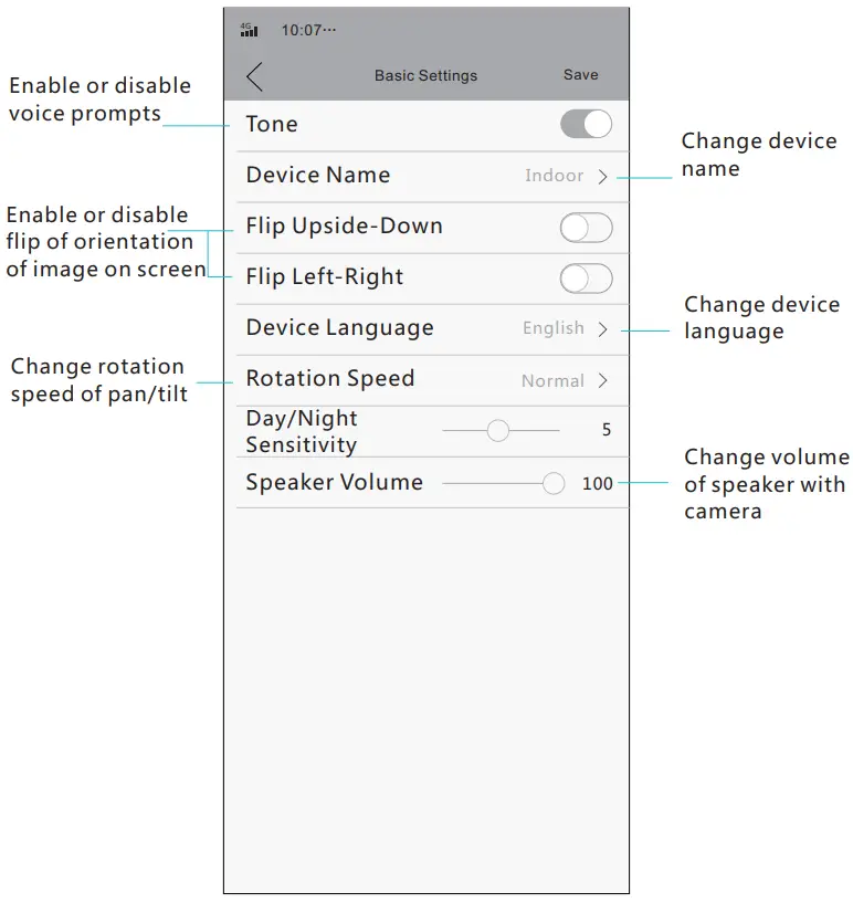 CRORZAR Indoor 360 WiFi Pan Tilt Smart Security Camera - Basic Settings