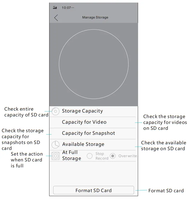 CRORZAR Indoor 360 WiFi Pan Tilt Smart Security Camera - Manage Storage