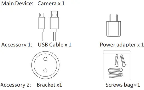 CRORZAR Indoor 360 WiFi Pan Tilt Smart Security Camera - Packing