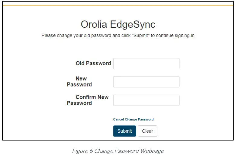 orolia 100 925 02 EdgeSync Network Timing Edge Device - Change Password Webpage