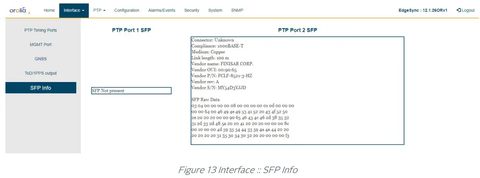 orolia 100 925 02 EdgeSync Network Timing Edge Device - SFP Info