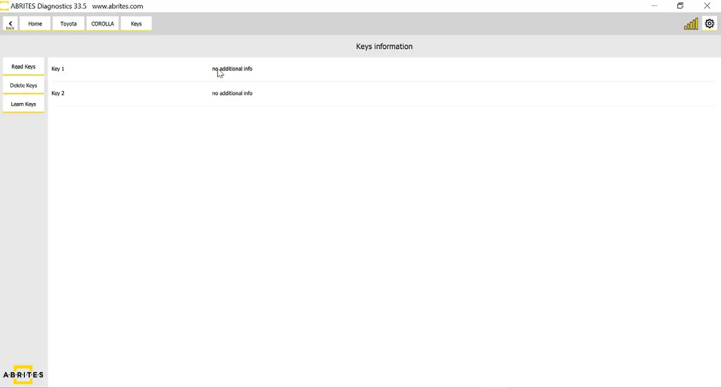 ABRITES AVDI Vehicle Diagnostic Interface - Special Function Key Learning 1