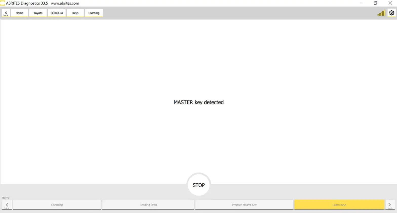 ABRITES AVDI Vehicle Diagnostic Interface - Special Function Key Learning 11