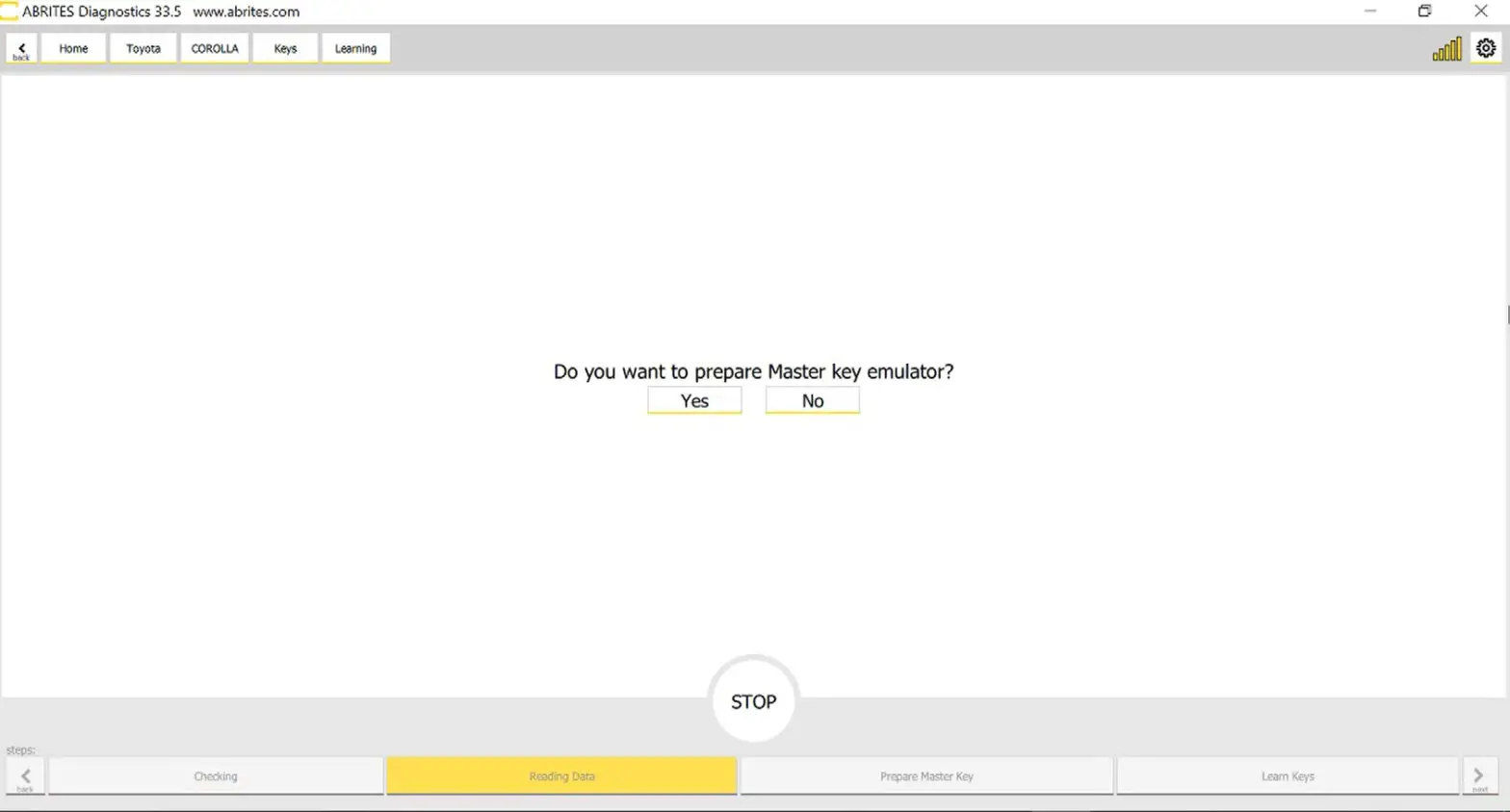 ABRITES AVDI Vehicle Diagnostic Interface - Special Function Key Learning 4
