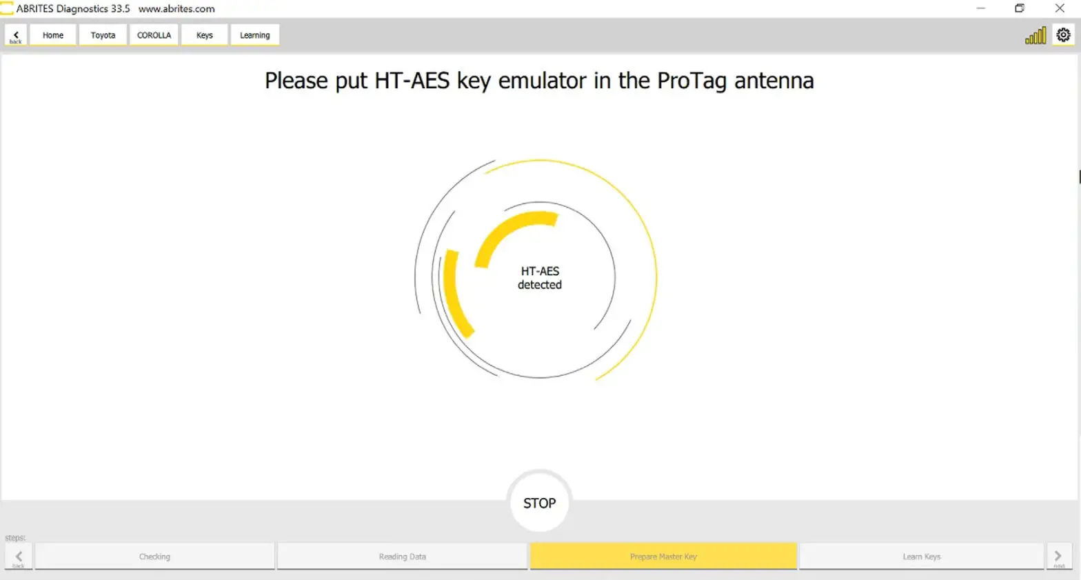 ABRITES AVDI Vehicle Diagnostic Interface - Special Function Key Learning 7
