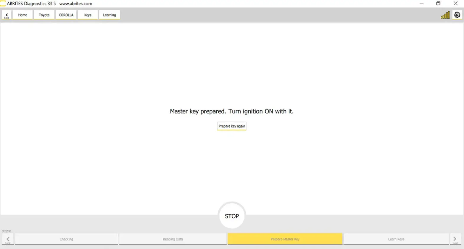 ABRITES AVDI Vehicle Diagnostic Interface - Special Function Key Learning 8