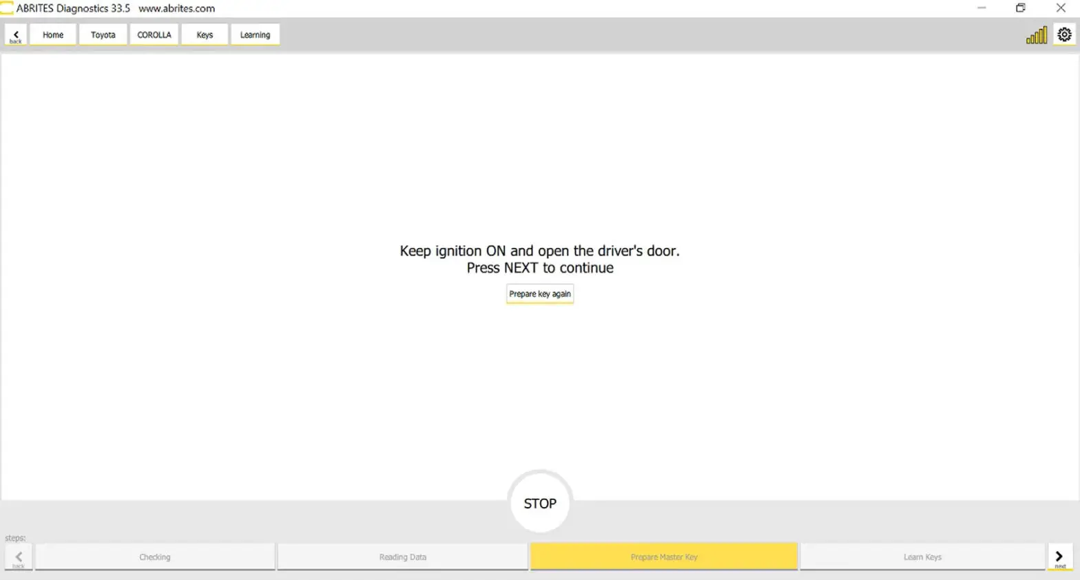 ABRITES AVDI Vehicle Diagnostic Interface - Special Function Key Learning 9