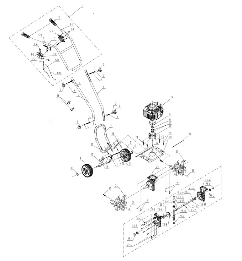 LEGEND FORCE A063001 46cc Cultivator 22