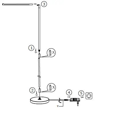 LeuchtenDireckt 11012-18 LED Dimmable Touch Floor Lamp 27